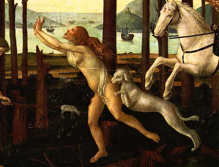BOTTICELLI, Sandro The Story of Nastagio degli Onesti (detail of the first episode)  gfh France oil painting art